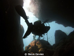 Cave exit, Formentor Headland, Majorca on hols :-) by Steve Davies 